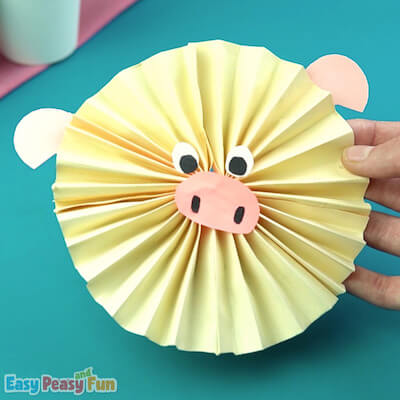 Paper Rosette Pig Craft by Easy Peasy And Fun