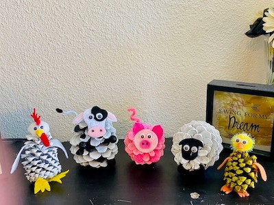 Pine Cone Farm Animal Crafts by Manda Panda Projects