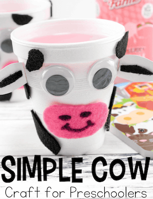 Simple Cow Craft by Homeschool Preschool