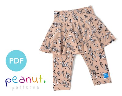 Skirted Leggings Sewing Pattern by Peanut Patterns