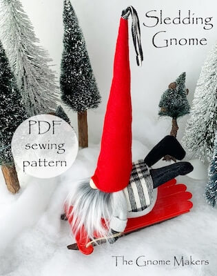 Sledding Gnome Sewing Pattern by The Gnome Makers
