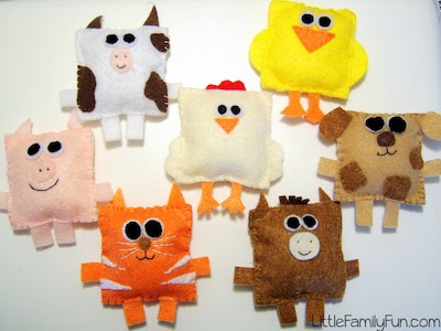 Square Felt Farm Animals by Little Family Fun