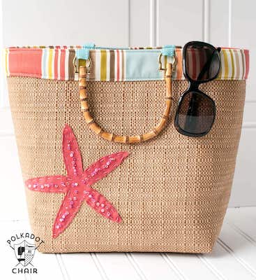 Straw Tote Bag Sewing Pattern by Polkadot Chair
