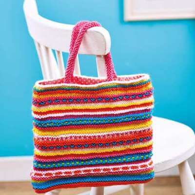 Summer Tote Bag Knitting Pattern by Let's Knit