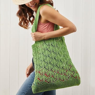 This Way Up Tote Bag Knitting Pattern by Sandra Nesbitt