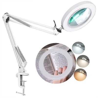 LANCOSC LED Magnifying Lamp with Clamp