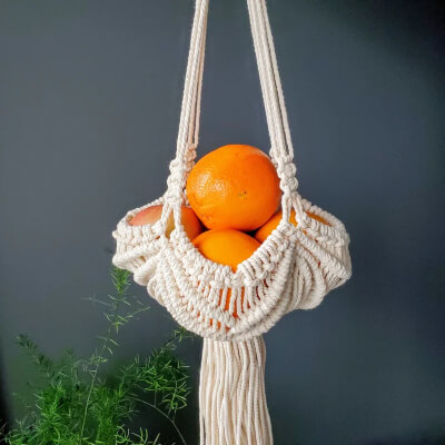 Macrame Hanging Fruit Basket by OrangeDonkeyCrafts