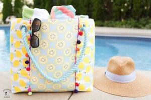 Free Oversized Beach Bag Sewing Pattern by The Polka Dot Chair