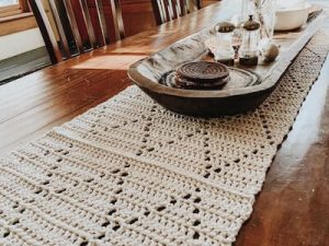 Lattice Table Runner Crochet Pattern by Fiction And Fibers