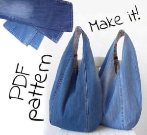 Slouchy Jeans Bag Sewing Pattern by Buki Buki
