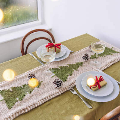 Treemendous Table Runner Knitting Pattern by Lauren Aston Designs