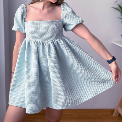 Babydoll Simple Short Dress Pattern by AlphaPatterns