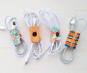 Portacables de tela DIY de Crafty For Home