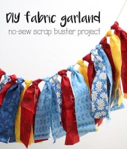 DIY Fabric Garland Scrap Buster Project by Ideas For The Home