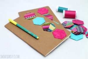 DIY Paper Pieced Hexagon Notebook by Swoodson Says