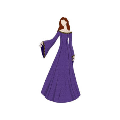 Off Shoulder Evening Medieval Dress Sewing Pattern by lauramarshdesigns