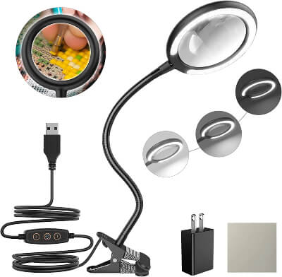 Raweao LED Magnifying Lamp with Clamp