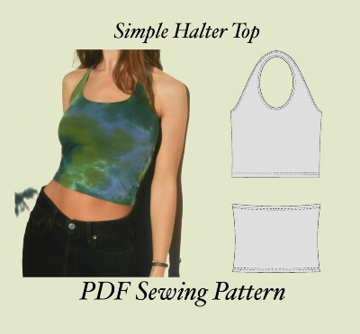 Simple Halter Top Sewing Pattern by CluelessPatterns