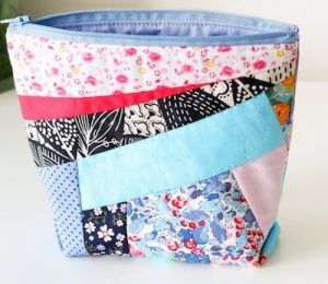 Quilted Fabric Scrap Zipper Pouch by DIY Joy