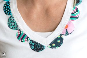 Scallop Neck DIY T-Shirt Refashion by Polka Dot Chair