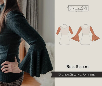 Bell Sleeve Blouse Pattern by SociallitePattrns