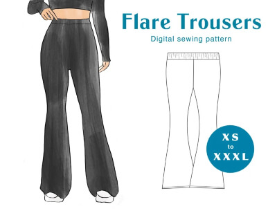 Fitted High Rise Pant Flare Leg by HoneyDewPatterns