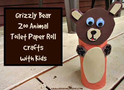Grizzly Bear Zoo Animal Toilet Paper Roll from Sunshine Whispers