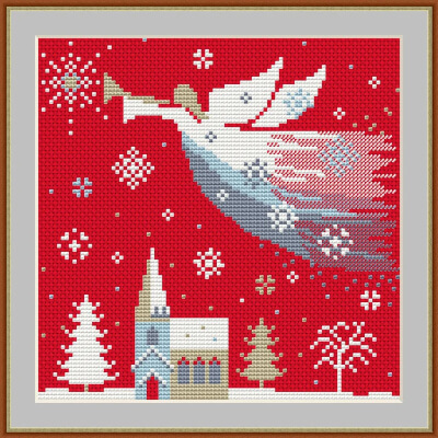Merry Christmas Cross Stitch Angel Pattern from ZanderPrint