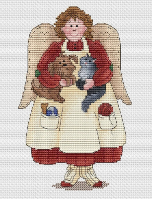 Rustic Angel Cross Stitch Pattern from 1000sPatterns