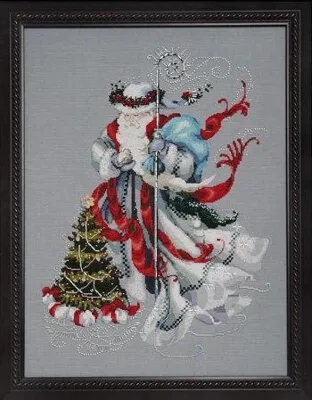 Winter White Santa Cross Stitch Pattern by Mirabilia