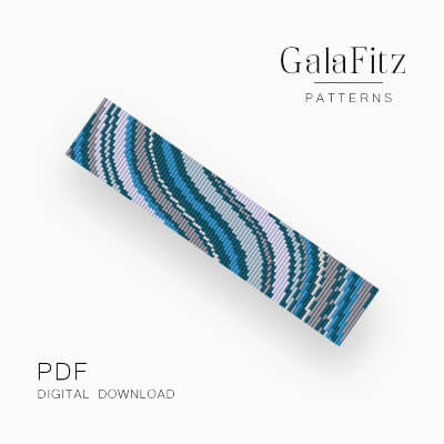 Blue Waves Bead Loom Bracelet Making Pattern by GalaFitz