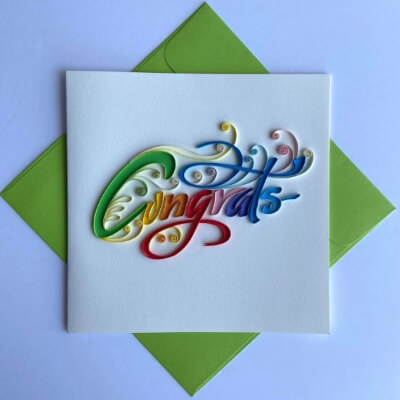 Congrats Greeting Card Quilling Pattern