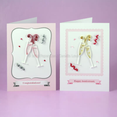 Congratulations Champagne Quilling Greeting Cards from PaperZenShop