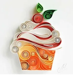 Cupcake Paper Quilling Birthday Card Pattern from LarissaZasadna