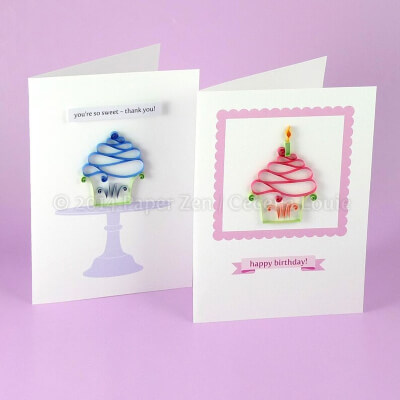Cupcake Quilling Card Design from PaperZenShop