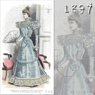 Dinner or Society Outfit - Victorian Dress Sewing Pattern by RepeatedOriginals