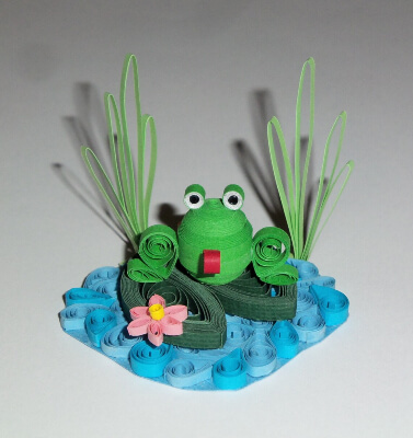 Frog On A Lily Pad 3D Paper Quilling Pattern from CandiceLeGrange