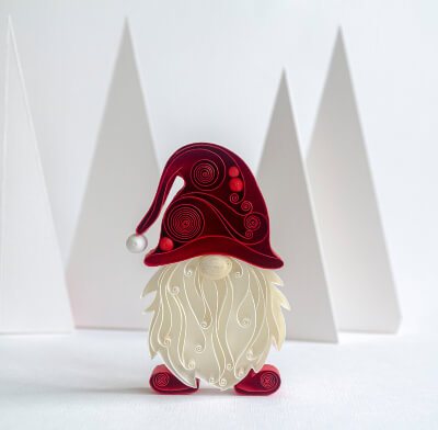 Gnome Christmas Card Paper Quilling Pattern from LarissaZasadna