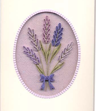 Lavender Posy for Birthday Card Quilling Pattern from Card Inspirations