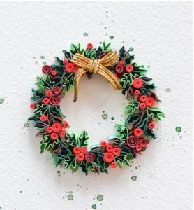 Mini Christmas Wreath Paper Quilling Pattern from MiriamsQuilling