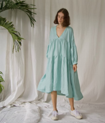 Oversized Tiered Long Sleeve Smock Dress Pattern by tropicalresearch