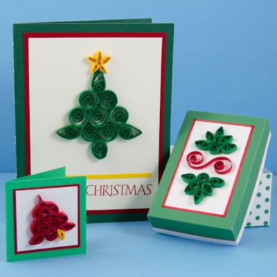 Diseños de tarjetas de Navidad Quilled de Aunt Annie's Crafts