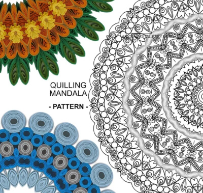 Plantilla de arte de mandala de quilling de AniolaDigital