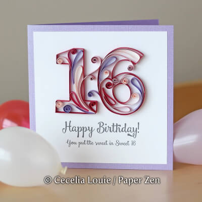 Quilling Numbers Paper Quilling Birthday Card from PaperZenShop