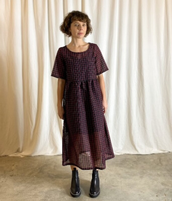 Short Sleeve Gathered Skirt Smocked Dress Pattern by HubbaDing
