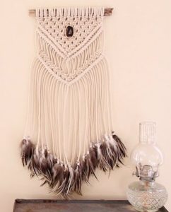 Macrame Dream Catcher Wall Hanging With Feathers by Oh So Hygge