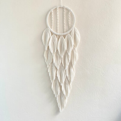 Macrame Feather Dream Catcher Pattern by Boholina Macrame