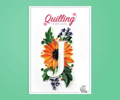 Alphabet J Paper Quilling Template - On Edge Quilling by MadmadeIN