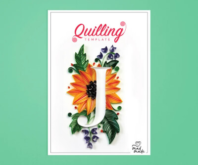 Plantilla de papel Quilling del alfabeto J - On Edge Quilling de MadmadeIN