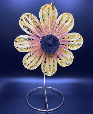 Adorno de girasol de quilling de papel de bricolaje de Craftquiller